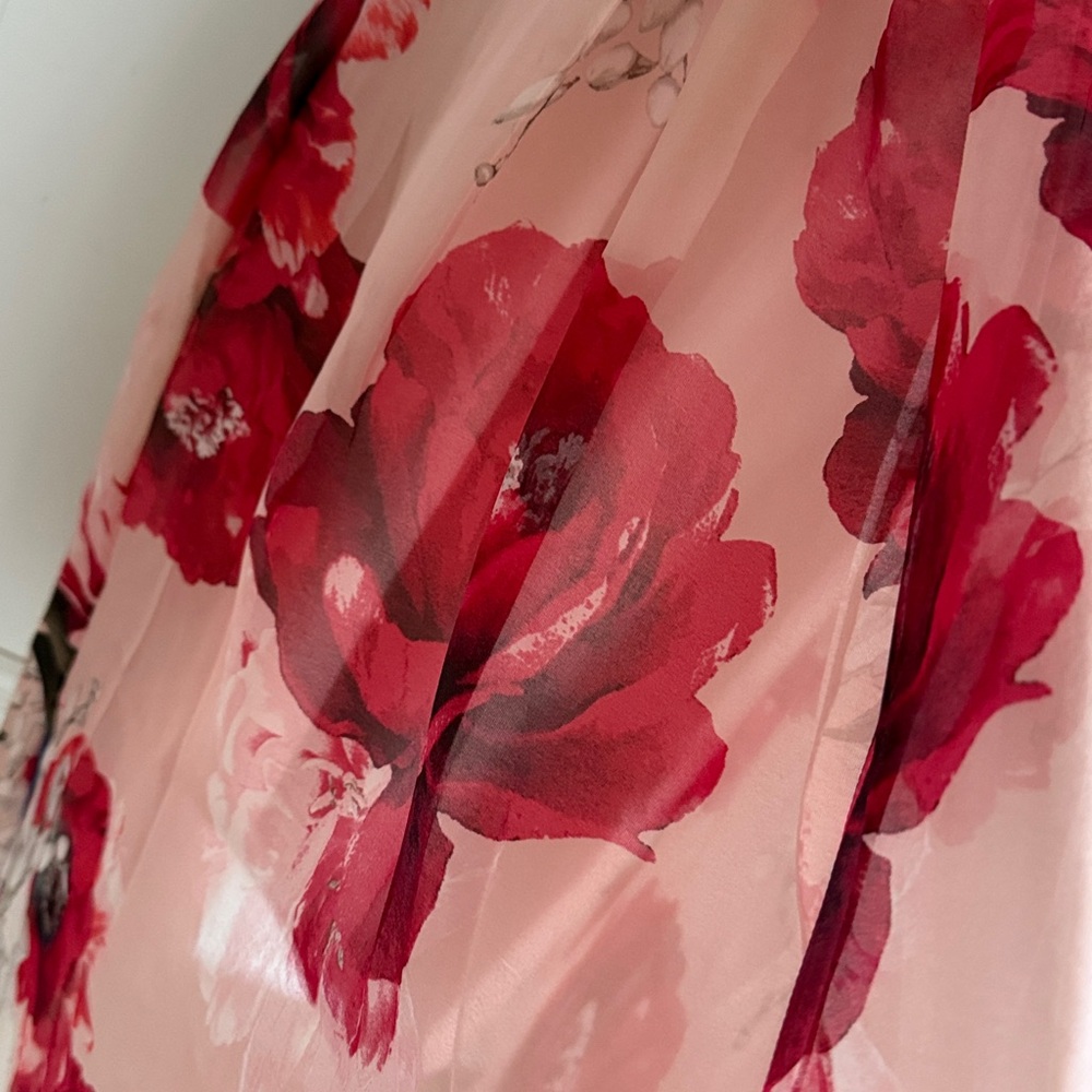 White House Black Market Pink and Black Floral Midi Dress, size 4 - Picture 10 of 10